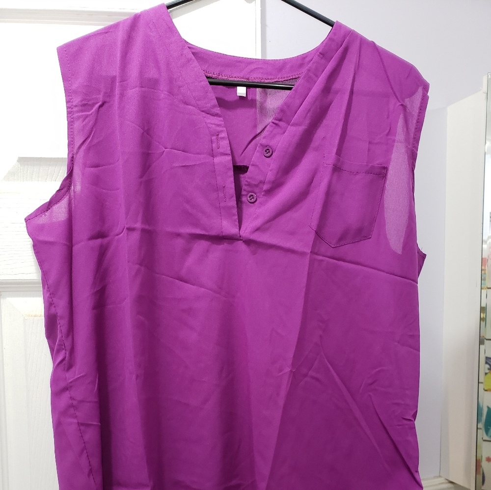 Purple blouse tank